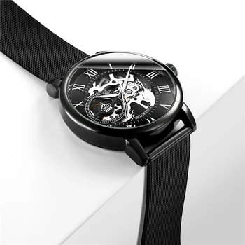 ORKINA Модные Роскошные Мужские часы с автоматическим заводом, механические наручные часы со скелетом, водонепроницаемые Relogio Masculino