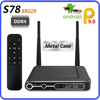 S78 Amlogic S922X Android 9,0 Smart Tv Box DDR4 4 ГБ 32 ГБ BT 5G Wifi 1000M Lan 4K HD телеприставка Медиаплеер VS AM6B PLUS