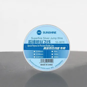 SUNSHINE SS-007E Ультратонкая серебряная линия для снятия отпечатков пальцев 0,007 м x 200 м Линия для обслуживания отпечатков пальцев основной платы
