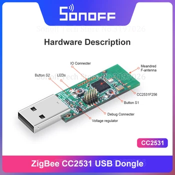 Sonoff Zigbee CC2531 Модуль USB Dongle Анализатор пакетного протокола Голой платы USB Интерфейс Dongle Поддерживает BASICZBR3 S31 Lite zb