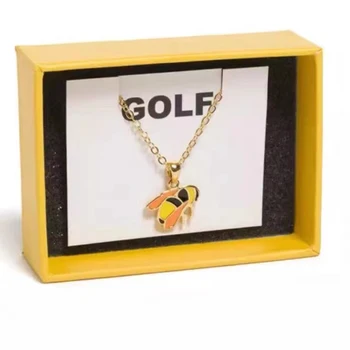 Spot GOL F WAN G bee ожерелье golfwang bee ожерелье в стиле хип-хоп, скейтборд, ins кулон, трендовый аксессуар, ожерелье для пары