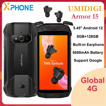 Ulefone Armor 15 Прочный Телефон Global 4G 6GB 128GB Buds с Идентификатором Отпечатка пальца на Внутренней Стороне с Google Smartpthone