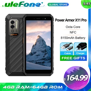 Ulefone Power Armor X11 Pro Прочный Телефон 8150 мАч 64 ГБ ПЗУ Водонепроницаемый Смартфон NFC 2.4 G / 5G WiFi Мобильные Телефоны Глобальная Версия 0