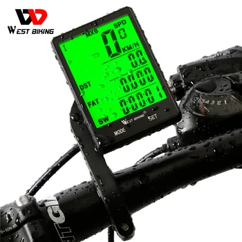WEST BIKING Велосипедный компьютер Водонепроницаемый Беспроводной и проводной Шоссейный горный велосипед, велосипедный одометр, спидометр, часы со светодиодной подсветкой, цифровой индикатор скорости 0