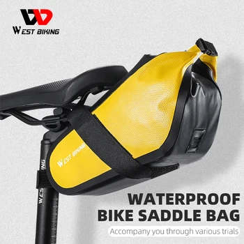 WEST BIKING Водонепроницаемая Велосипедная седельная сумка MTB для шоссейного велосипеда, противоударные инструменты для езды на велосипеде, корзина для подседельных штырей, аксессуары для велосипеда 0