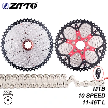 ZTTO MTB Велосипед 10 Скоростей 11-46 T Кассета Горный Велосипед 10S 46T Звездочка 10V K7 С Цепным Колесом Для m590 m6000 m610 m780 X7 X9