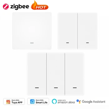 ZigBee 1-3 Gang Smart Scene Switch Кнопочный, Работает От аккумулятора, Автоматизация, Беспроводное приложение Tuya Smart Life APP Google Home Alexa Control 0