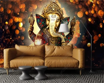beibehang Custom papel de parede, современный минималистичный слон из тайской золотой фольги, диван для гостиной, фон для украшения стен, картина