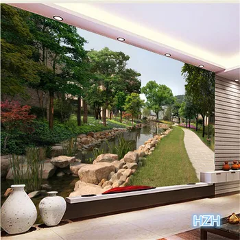 beibehang Большие пользовательские обои пейзаж гостиная телевизор диван фон стены трехмерное пространство декоративная роспись