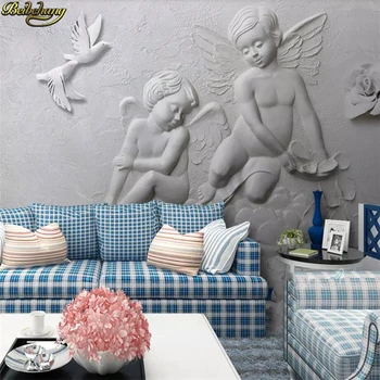 beibehang Пользовательские обои с 3D тиснением маленький ангел летящий голубь фон обои домашний декор papel de parede