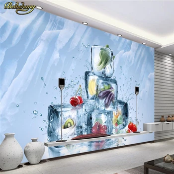 beibehang фотообои на заказ, настенные фрески, наклейки на стены, летний лед, фрукты и овощи, настенный телевизор в гостиной, декор для спальни