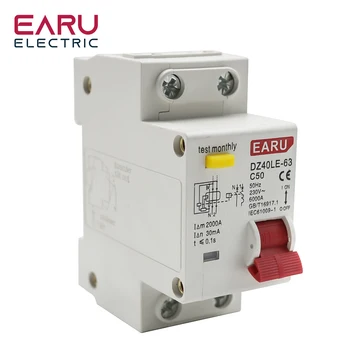 Автоматический выключатель остаточного тока 50A 230V DZ40LE 1P + N EPNL DPNL С Защитой От Перегрузки по Току и короткого Замыкания RCBO RCCB MCB