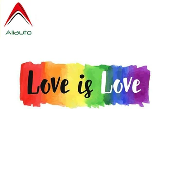 Автомобильная Наклейка Aliauto Love Is Love Gay Pride Декоративная Крышка С Царапинами Солнцезащитная Наклейка для JDM Passat B6 Lada Suzuki Swift, 13см * 5см