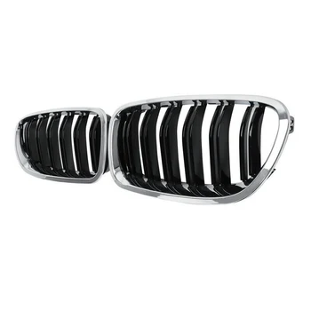 Автомобильная Хромированная + Глянцевая Черная Двойная Решетка Радиатора Передних почек Гриль Для-BMW F10/F11 M5 535I 550I 528I 4-Дверный