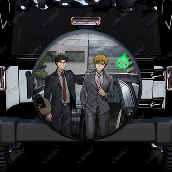 Автомобильные аксессуары Anime Mob Psycho 100, защитный чехол для запасного колеса, универсальный декоративный протектор для наружных колесных покрышек для кемпера