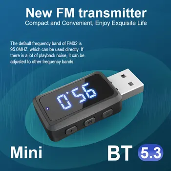 Автомобильный FM-передатчик FM02, Портативный аудиоприемник, передатчик громкой связи, Bluetooth-Совместимые автоаксессуары