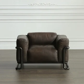 Американский стиль ретро индустриальный стиль импортировал ностальгический кожаный диван из воловьей кожи
