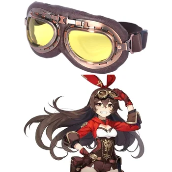Аниме-игра ACE Genshin Impact Янтарные очки в круглой металлической оправе, реквизит, головной убор для косплея, аксессуары для Хэллоуина