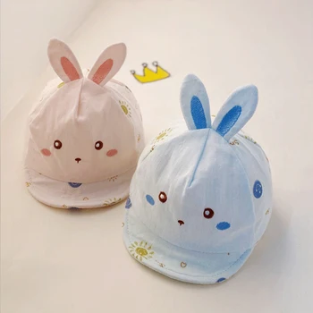 Бейсболка с милыми кроличьими ушками для маленьких мультяшных мальчиков и девочек-кроликов, кепка с козырьком, Летние Дышащие солнцезащитные шляпы Gorras 모자