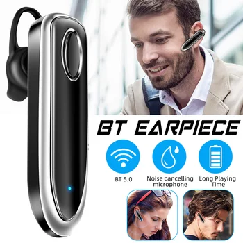 Беспроводная Бизнес-Гарнитура Bluetooth Bluetooth V5.0 Наушники Громкой связи с Микрофоном с Одним Заушником Водонепроницаемые Музыкальные Затычки для ушей