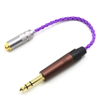 Бесцветный Фиолетовый Посеребренный кабель аудиоадаптера TRS с 3 контактами от 6,35 мм до 4,4 мм со сбалансированной розеткой 1/4 от 6,35 до 4,4