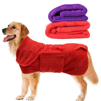 Быстросохнущий халат для большой собаки, Роскошные Полотенца для мытья домашних животных, Ткань, Аксессуары для банных халатов для щенков, Поставщики