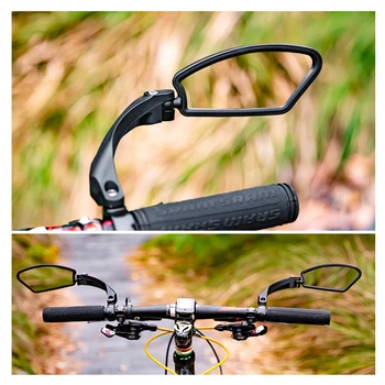 Велосипедное зеркало с линзой из нержавеющей стали, Велосипедное Зеркало заднего вида, Прозрачное, с широким диапазоном обзора, Велосипедный Отражатель, Регулируемый Угол наклона, Hafny 0