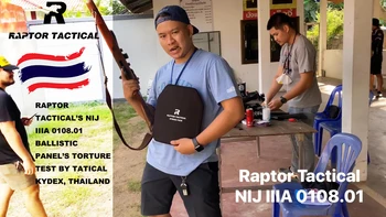 Видео разрушающего испытания пуленепробиваемой жесткой панели Raptor Tactical 10x12 NIJ IIIA, Сделанное нашим тайским заказчиком 0