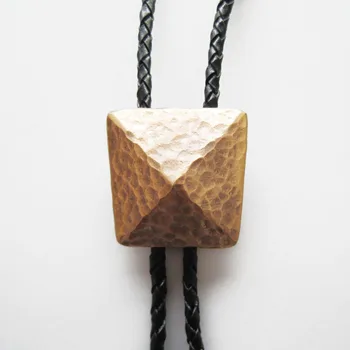 Винтажный позолоченный галстук-боло с геометрическими узорами, ожерелье, шейный галстук