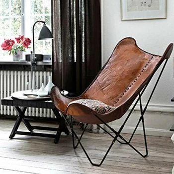 Винтажный чехол из натуральной кожи для кресла BKF Butterfly Chair Office Decor