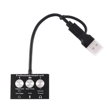 Внешняя звуковая карта USB Type-C Live Game K Song USB To Audio 3,5 Мм Аксессуары Для Микрофона Аудио Адаптер Звуковая Карта 0