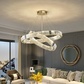 Внутреннее освещение хрустальная светодиодная люстра круглая люстра декоративное освещение гостиная столовая люстра для спальни