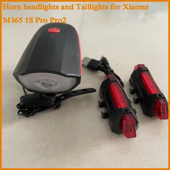 Водонепроницаемая фара, светодиодная сигнальная лампа с рожком, задний фонарь для Xiaomi M365 1S Pro Pro2, задний фонарь для велосипеда, USB-индикатор для зарядки