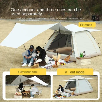 Всплывающие палатки для кемпинга на 3-4/5-8 человек С автоматической настройкой Водонепроницаемая Семейная палатка для кемпинга Солнцезащитный козырек на крыше палатки