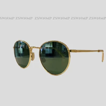 Высококачественные Роскошные Брендовые Дизайнерские Солнцезащитные очки в круглой металлической оправе, женские, мужские, ретро солнцезащитные очки для женщин с защитой от UV400, очки