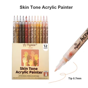 Высококачественные акриловые ручки для рисования Набор из 12 акриловых маркеров с очень тонким наконечником для художественного проекта 