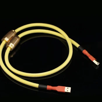 Высококачественный 4N посеребренный USB-кабель OFC с двойным магнитным кольцом A-B для усилителя Hifi DAC 0