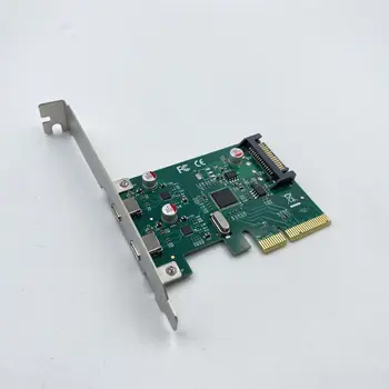 Высокоскоростная карта расширения PCIe к USB3.1 Type-C, 2-портовый источник питания ASM1142 SATA со скоростью 10G 0