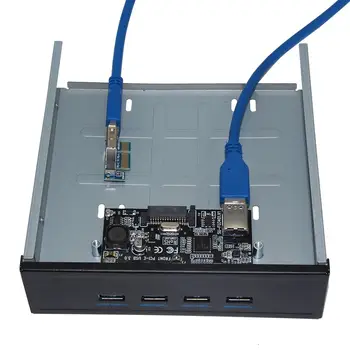 Высокоскоростной PCIE PCI-E Express с 4 Портами USB 3.0 КОНЦЕНТРАТОР USB 3.0 5 Гбит/с 5,25-Дюймовая Передняя Панель С 4 Портами USB 3.0 для настольных ПК