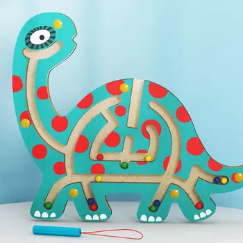 Деревянная Магнитная игра-лабиринт с милым животным рисунком Обучающая игрушка-головоломка Развивающая игрушка для раннего обучения Тренирующая Мышление Детская Игрушка