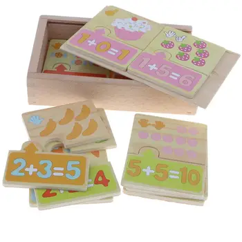 Деревянные арифметические карточки Монтессори с коробкой для детей, Развивающая игрушка по математике для малышей дошкольного возраста, игрушка для распознавания 0