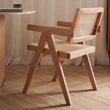 Деревянные обеденные стулья в скандинавском стиле, Дизайнерский Салон из ротанга, Обеденные Стулья для вечеринок на открытом воздухе, Современная роскошная мебель для столовой Cadeira WK 0