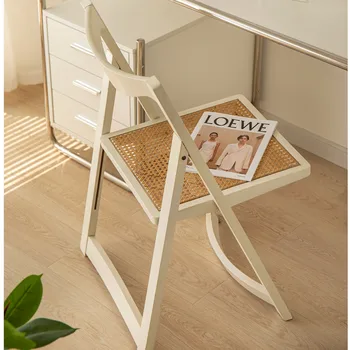 Деревянные стулья в стиле ретро для кухни, обеденный стул из ротанга, складной стул-комод, Универсальная мебель для дома
