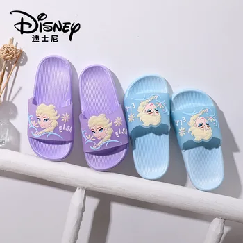 Детские тапочки Disney elsa для девочек, замороженных мальчиков, автомобиль, нескользящий дом для родителей и детей, детская пляжная обувь с милым мультфильмом 0