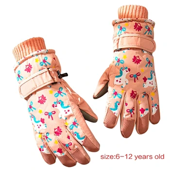 Детские утепленные перчатки, Зимние лыжные перчатки, перчатки для верховой езды, теплые перчатки, дышащие варежки для девочек и мальчиков, уютные грелки для рук унисекс