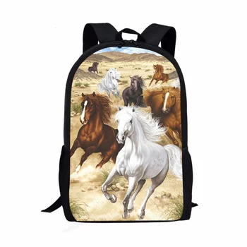 Детские школьные сумки Animal Bapack с 3D рисунком лошади, повседневные школьные сумки для студенческой моды, сумки для книг для мальчиков и девочек большой емкости, MOCHIL 0