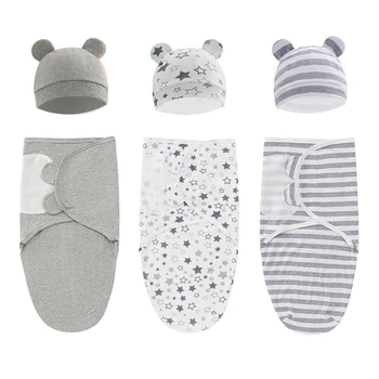 Детский спальный мешок, шапочка для пеленания новорожденных, Мягкое хлопковое одеяло для сна, детские одеяла, Реквизит для фотосъемки