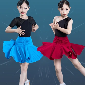 Детское Платье для латиноамериканских танцев для девочек, одежда для латиноамериканских танцев с цветочным рисунком, сексуальный костюм для сальсы, черно-красные платья для соревнований по бальному танго