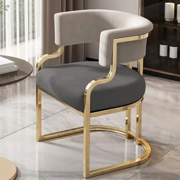 Дизайнерское кресло, Обеденный стул, Роскошные Золотые Напольные Мобильные Обеденные стулья, Скандинавская Кожаная Кухонная мебель Sedie Pranzo Moderne 0