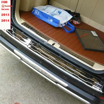 Для Hyundai Tucson 2013 2014 Протектор заднего бампера из нержавеющей стали, накладка на порог, накладка протектора багажника, стайлинг арьергардной доски 0